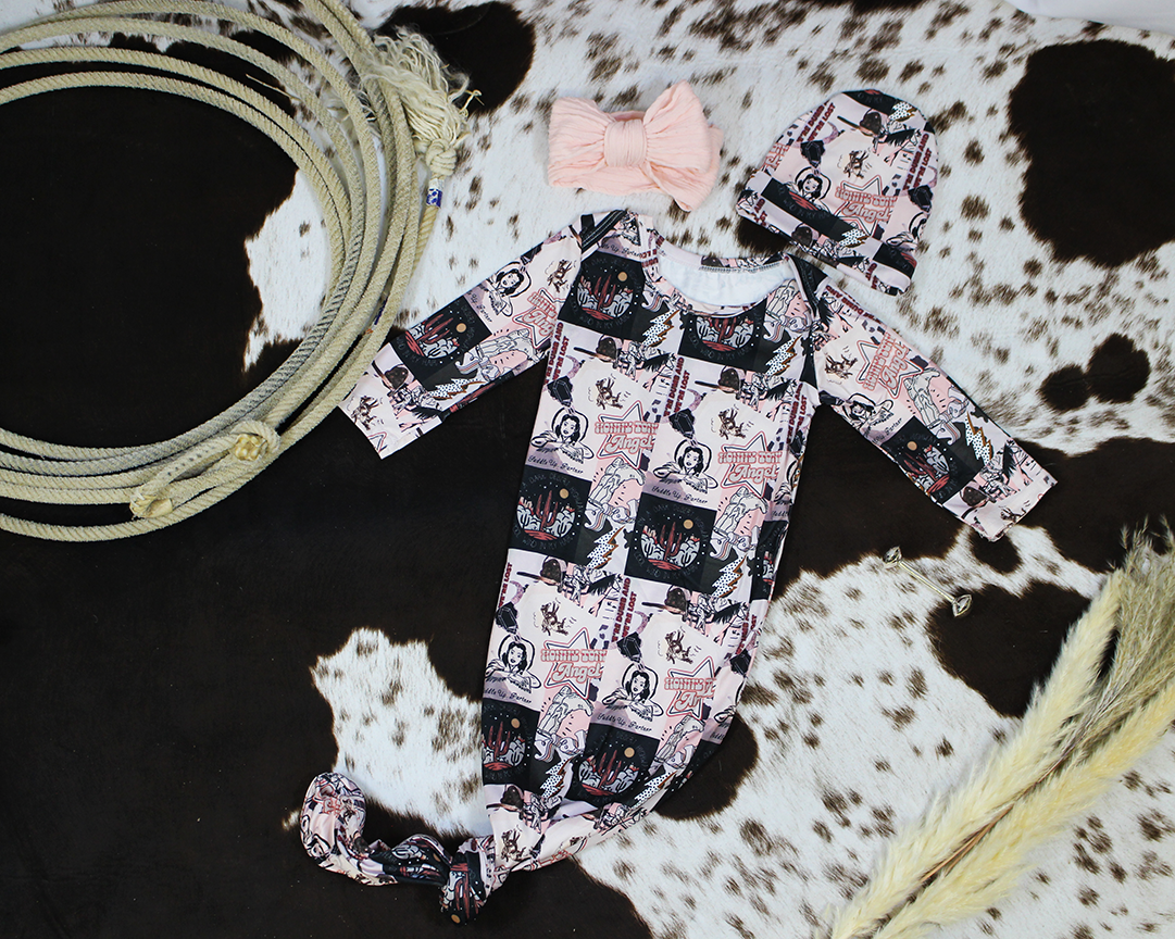 Retro Cowgirl Knotted Gown and Hat