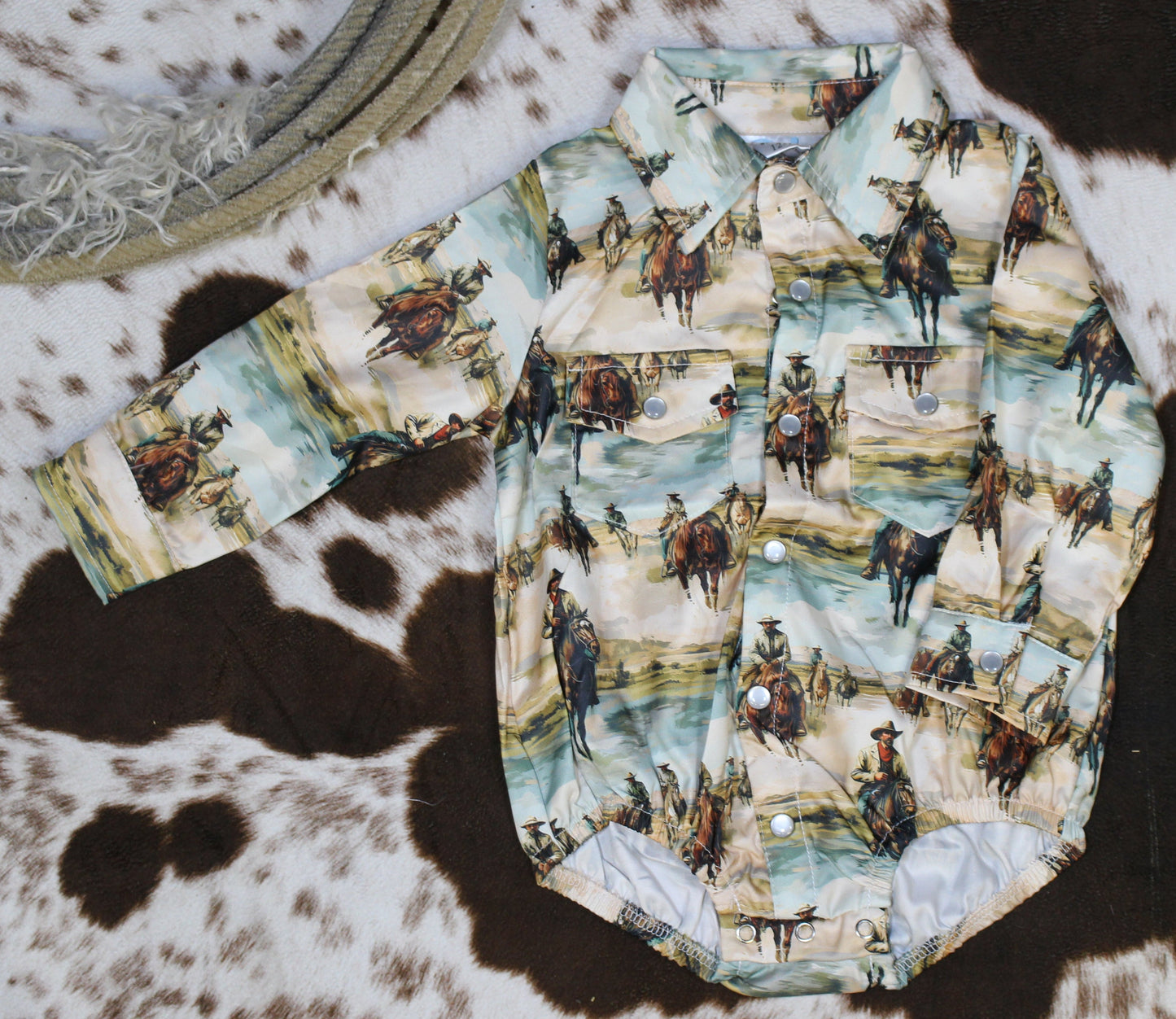 Ranch Rider Pearl Snap Onsie Shea Baby