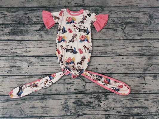 Baby Newborn Western Rodeo Short Sleeve Gowns Aier Wholesale