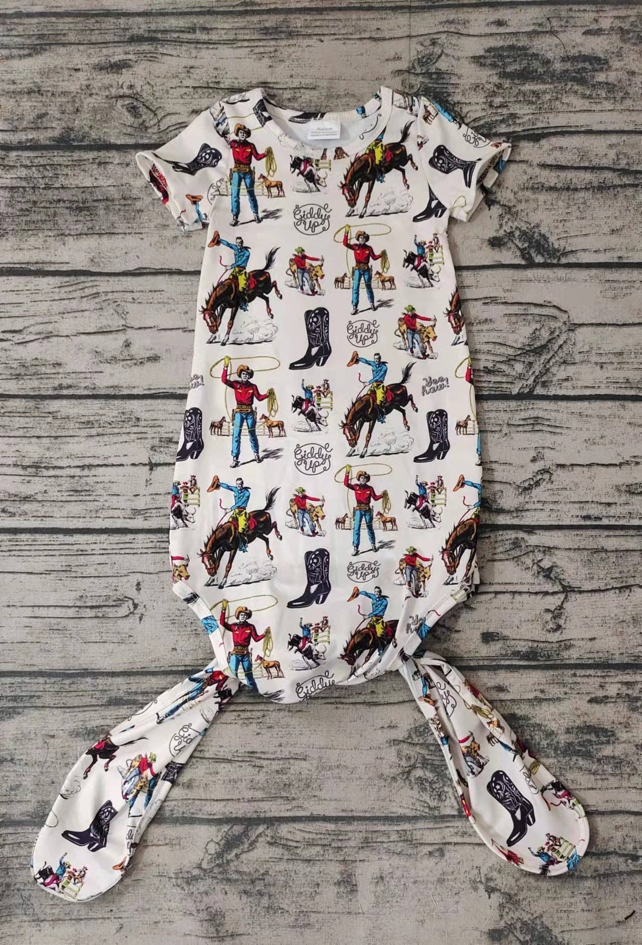 Baby newborn western cow green boys gown Aier Wholesale