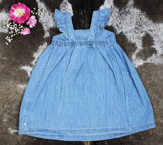 Denim Bow Woven Dress