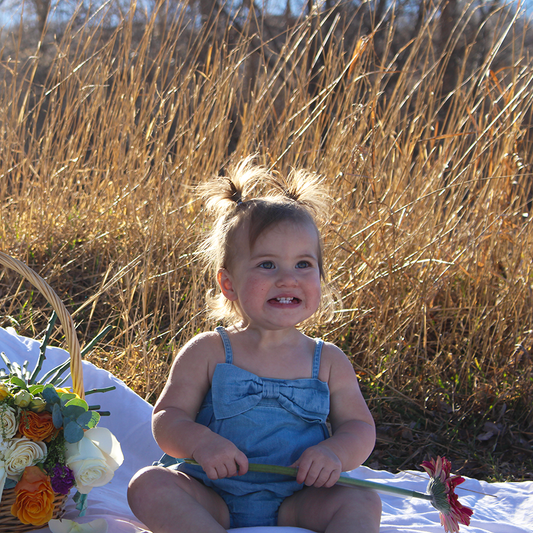 Denim & Ruffles Bubble Woven Romper