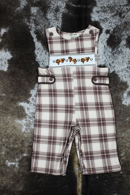 Little Ranch Hand Embroidered Smocked Romper