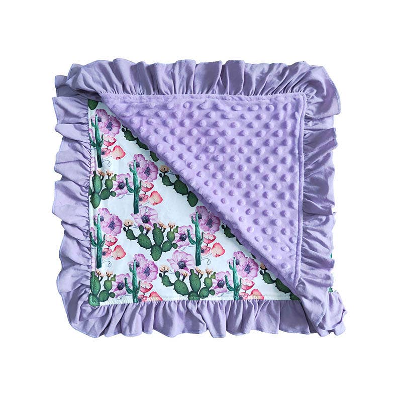 Baby kids purple cactus western blankets Aier Wholesale