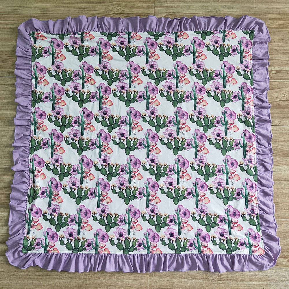 Baby kids purple cactus western blankets Aier Wholesale