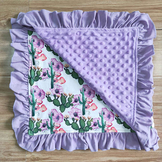 Baby kids purple cactus western blankets Aier Wholesale